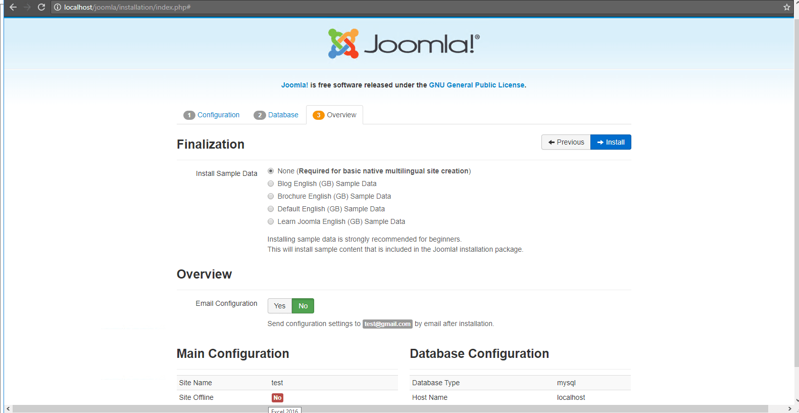 overview configuration details