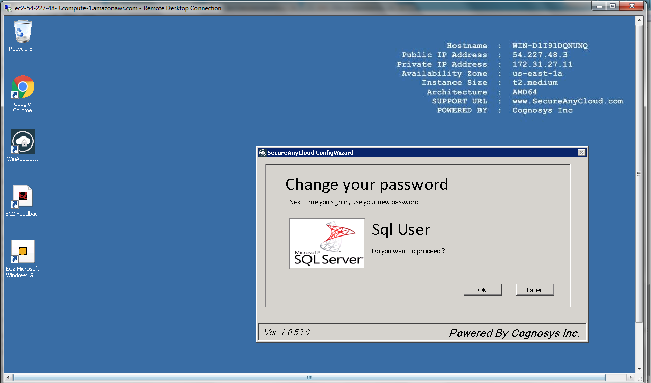 change your password for sql user