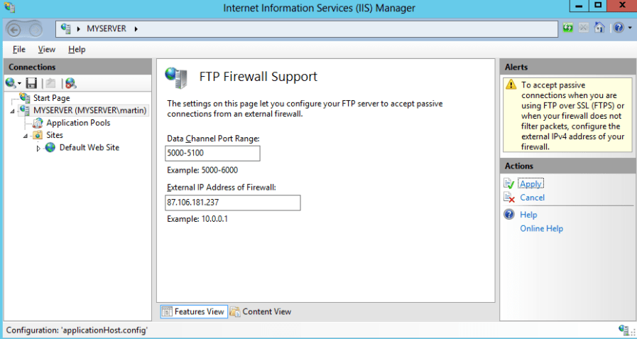 configure windows ftp server 2012